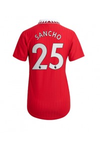Manchester United Jadon Sancho #25 Fotballdrakt Hjemme Klær Dame 2022-23 Korte ermer